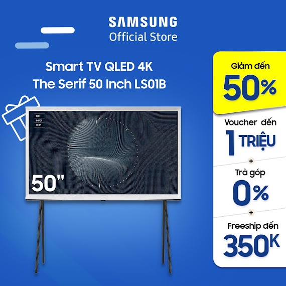 [Mã Elbau4 Giảm 4% Đơn 500K] Smart Tivi Qled The Serif Samsung 50 Inch Qa50Ls01Bbkxxv - Xanh - Miễn Phí Lắp Đặt