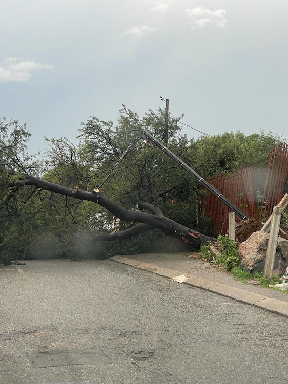 City Power infrastructure damaged during the storm on Monday afternoon.