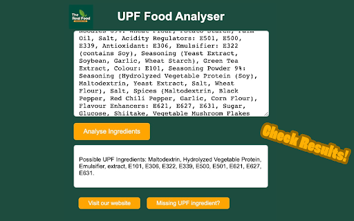 UPF Ingredient Analyser