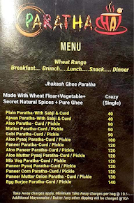 Paratha Chai menu 1