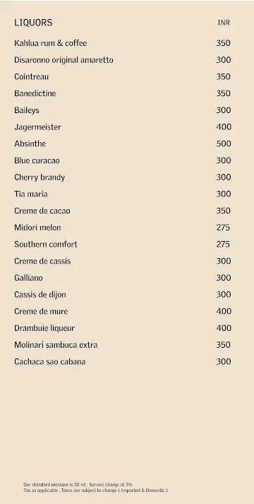 Latitude 11 - Le Meridien menu 