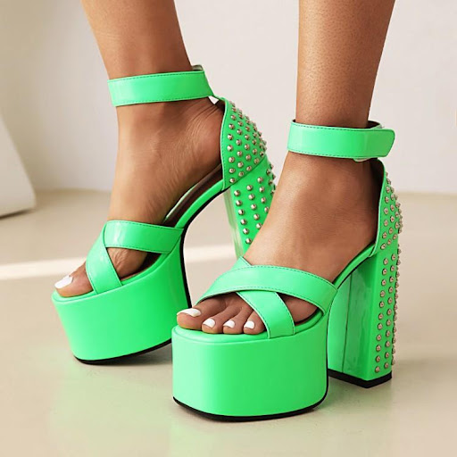 Title 5, Thick-Heeled Platform Sandals for Nightclubs, I...