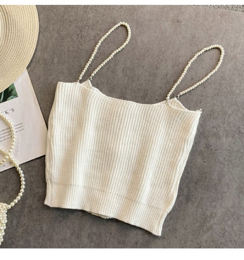 Title 8, Knitted Camisole Over Top Of Tube Top French Cl...