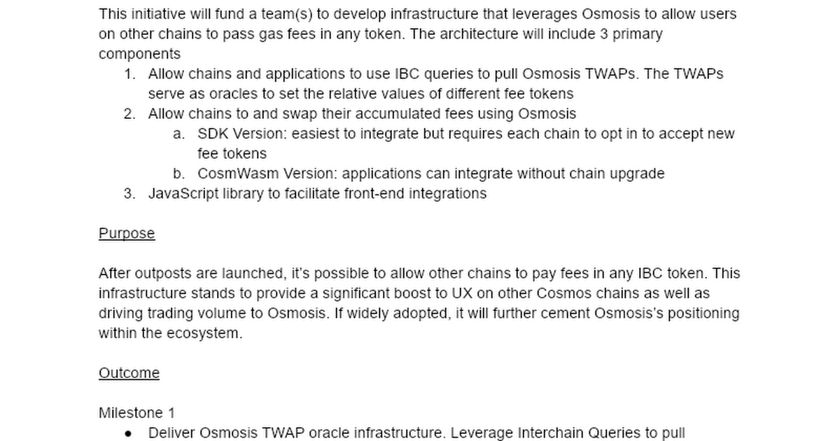 Fee Abstraction RFP Overview