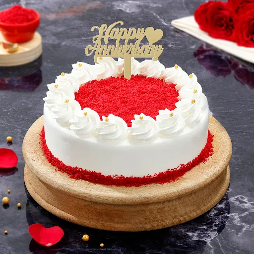 Rosy Red Velvet Anniversary Cake (500 Gm)