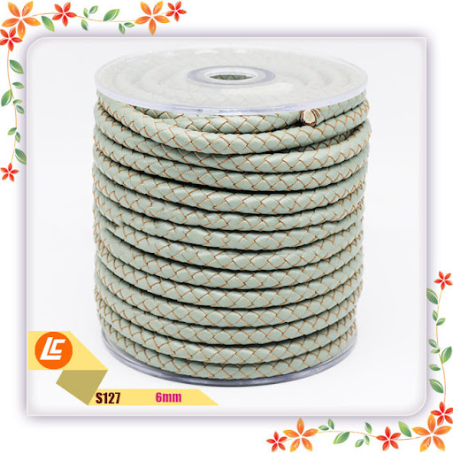 Title 4, Braided Black Real Cowhide Rope Round, strong a...
