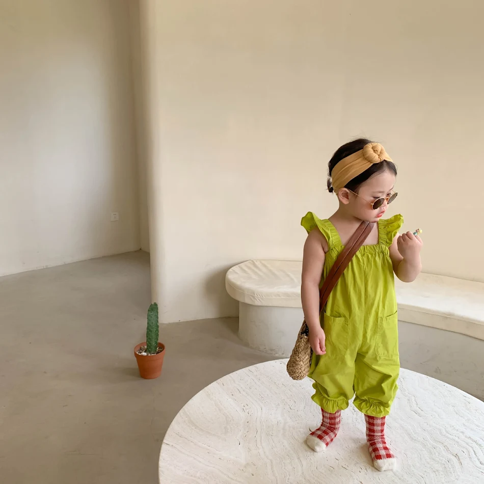 Sommerhose für Kinder Koreanischer Stil Mädchen Overall. Kindersommer-Trägeroverall für Mädchen. Bequemer und leichter Sommer-Jumpsuit.