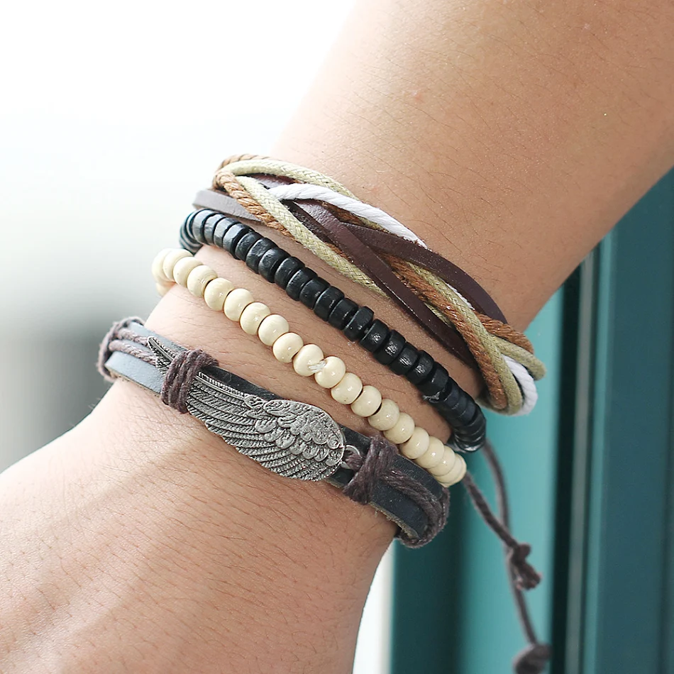 Bracelet multicouche à ailes