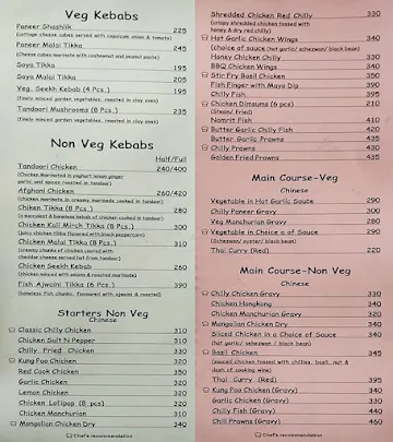 Capital Restaurant menu 