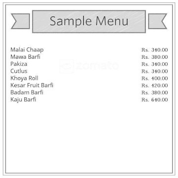 Agarwal Sweets menu 