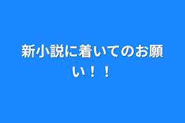 新小説に着いてのお願い！！