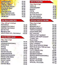 Sri Alok Park menu 1