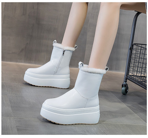 Title 5, Womens Short Boots Plus Velvet Real Fur Warm S...