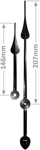 207mm black french spade