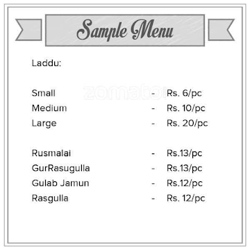 Ridhi Sidhi Sweets menu 