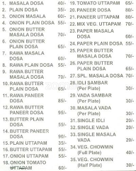 New Madras Cafe menu 3