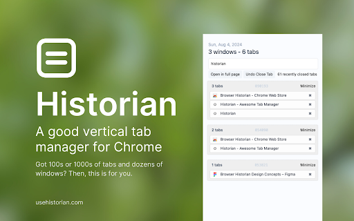 Historian - Better Tab Manager