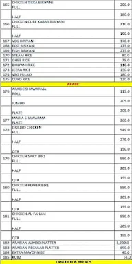 Le Arabia Restaurant menu 3