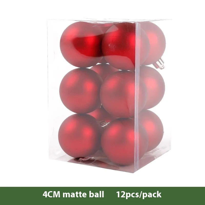 Décoration de Noël Boule Rouge en Plastique Électroplaqué pour Sapin, Crée une Ambiance Festive, Pendentif Parfait.