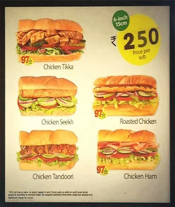 Subway menu 