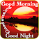 Good morning evening night messages and images Gif icon