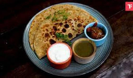 Aloo Paratha + Mint Chutney + Curd + Pickle