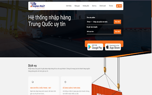 CÔNG CỤ ĐẶT HÀNG MẠNH PHÁT LOGISTICS