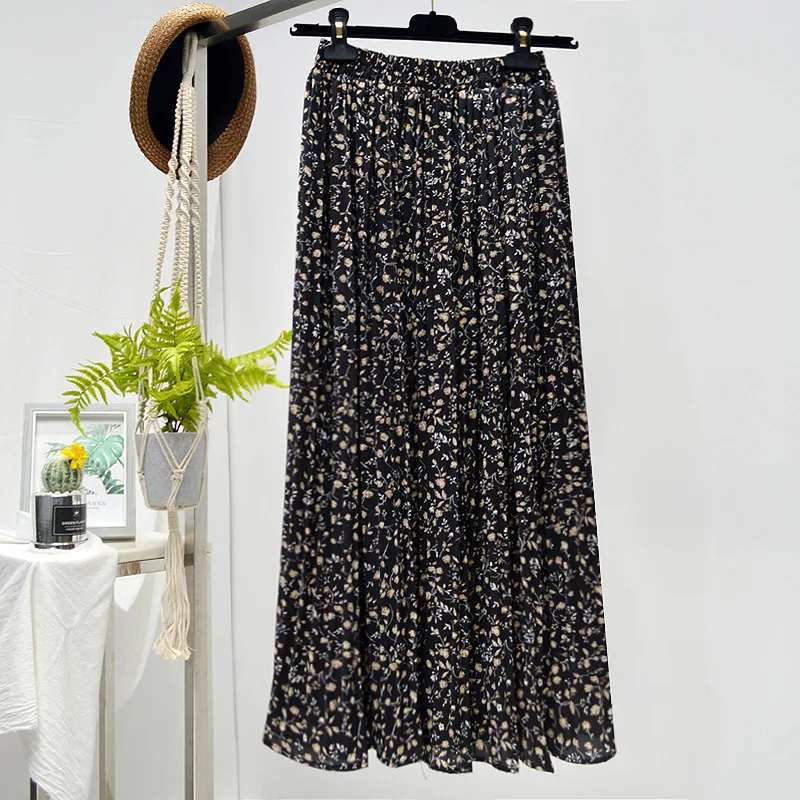 Title 5, Bloemen chiffon geplooide rok voor dames, een e...