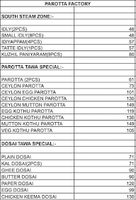 Parotta Factory menu 1