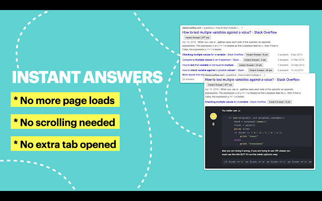 Stackoverflow Instant Answers chrome extension