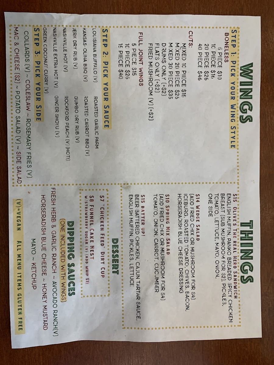 Food menu