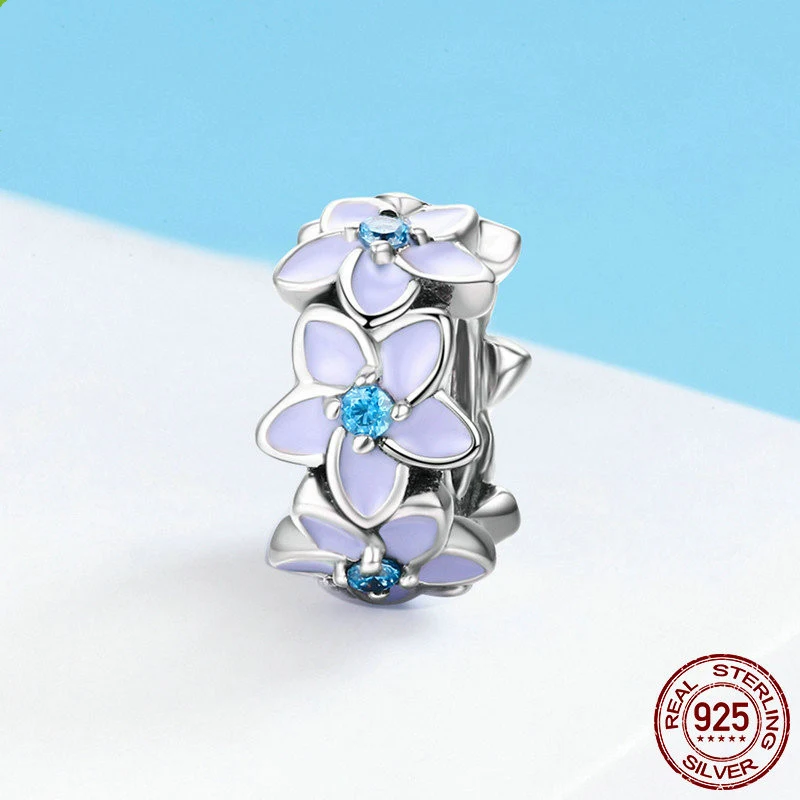 Title 3, Bracelet S925 fleurs perles silicone. Confortab...
