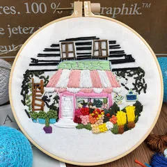 Kit de broderie débutant Jardin de France fleurs tissu fils sac matériel DIY paysage 3D point de croix broderie murale