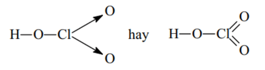 Công thức kết cấu của HClO3