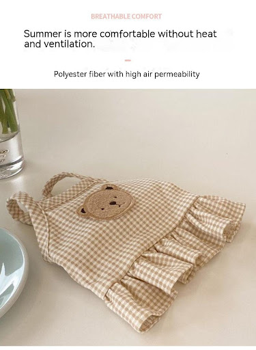 Title 5, Pet Bear Lace Plaid Vest Dog, a stylish and com...