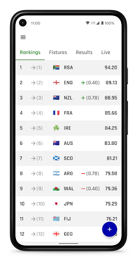 Screenshot Rugby Ranker