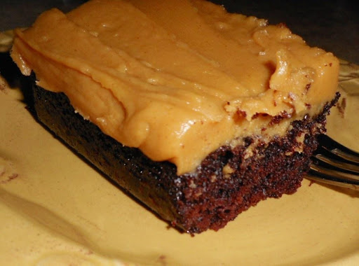 Moist Chocolate cake with peanut butter icing