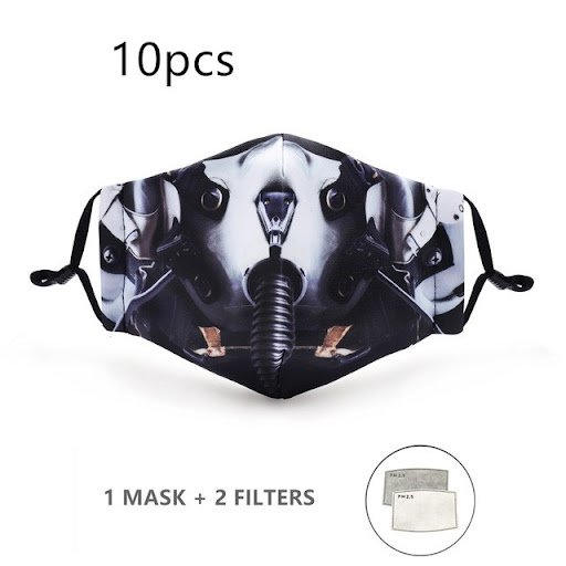 Title 10, Printed protective PM2.5 filter mask offering s...