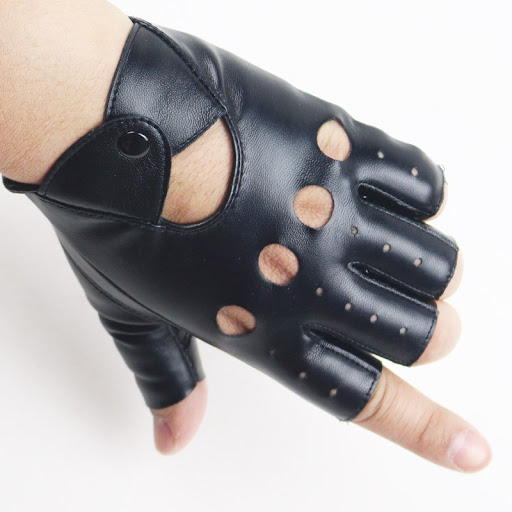 Title 3, Gants en cuir sans doigts homme Hip Hop PU Perf...