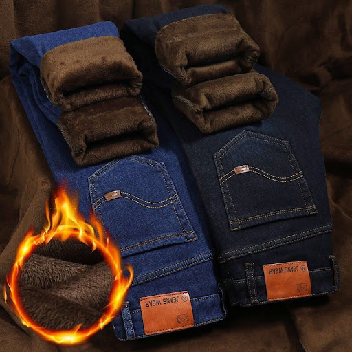 Title 5, Mens Oversized Slim Straight Mid-waist Warm Wi...