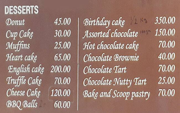 Donut Bakery Cafe menu 