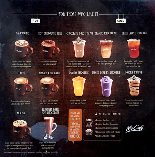 McDonald's menu 