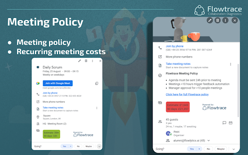 Meeting Cost for Google Calendar™