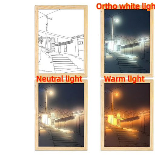Steps under the street lamp
