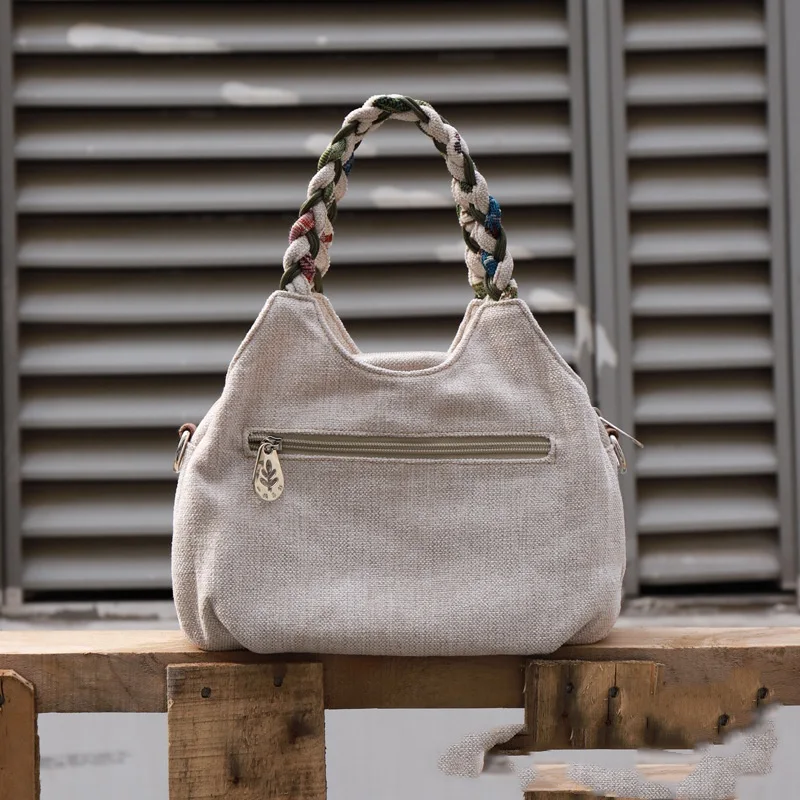 Sacoche Messenger Portable Décontractée en Tissu de Style Ethnique, Idéale pour un Usage Quotidien, Légère et Pratique.