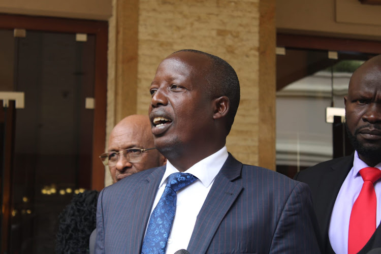 National Assembly Education Committee Chair Julius Melly during a meeting with Communication Authority of Kenya and Directorate of Criminal Investigation at Serena Hotel on July 4, 2023.