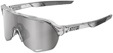 100% S2 Sunglasses: Polished Translucent Gray Frame with HiPER Silver Mirror Lens, Spare Clear Lens Inclu