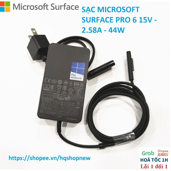 [Sạc Zin] Sạc Microsoft Surface Pro 6 Pro 5 Pro 7 15V - 2.58A - 44W