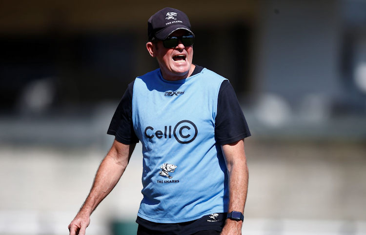 Sharks coach Sean Everitt during at training session at Hollywoodbets Kings Park on August 10 2022.