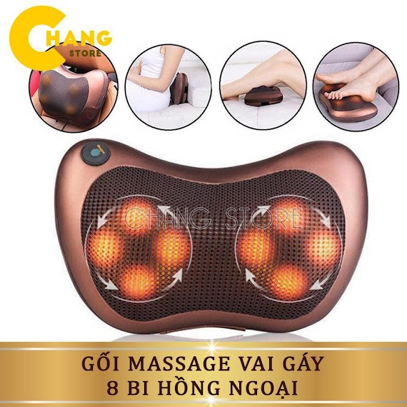 Gối Massage Vai Gáy 8 Bi Hồng Ngoại Công Nghệ Nhật Bản